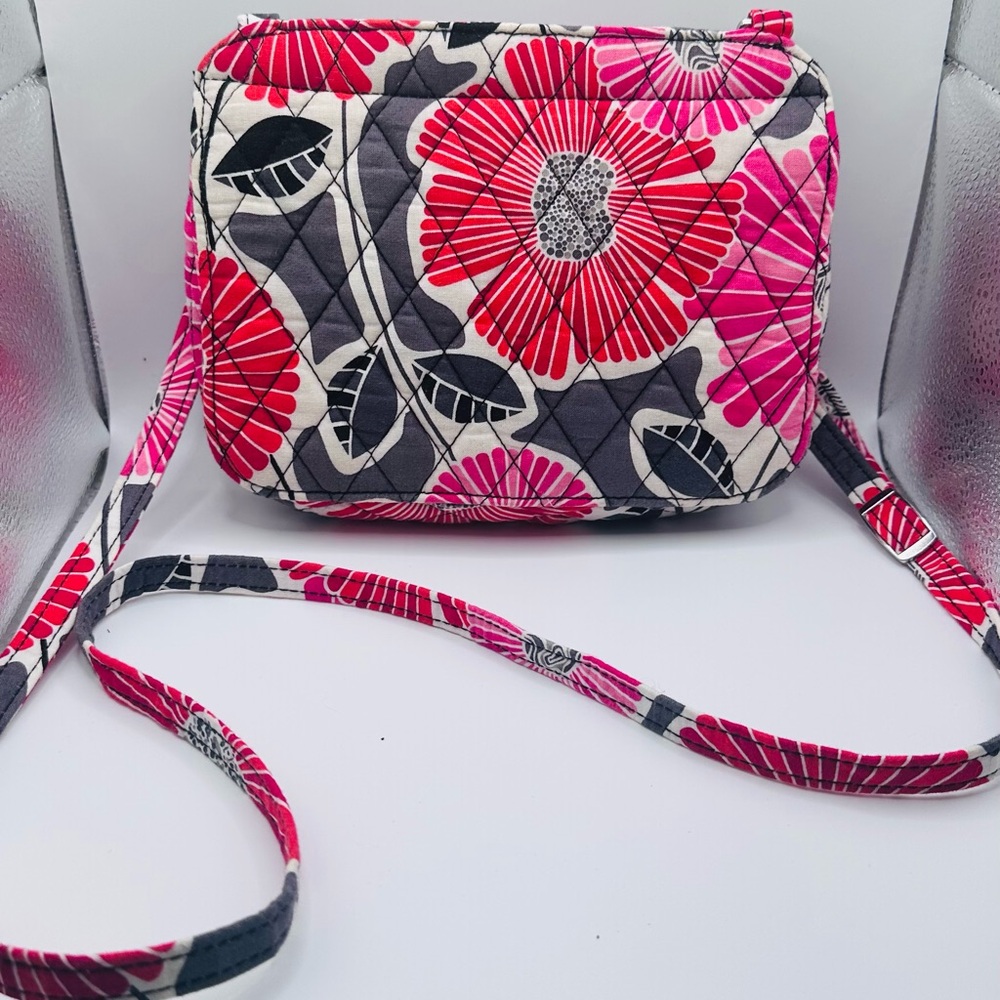 Vera Bradley Pink & Gray Quilted Floral Crossbody